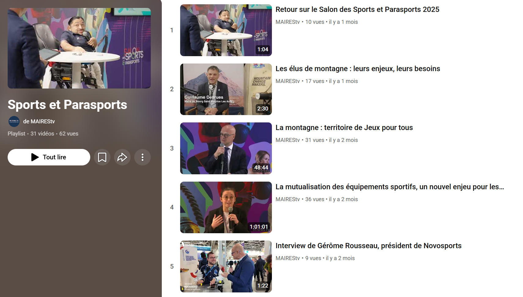 Chaine YouTube Salon des Sports Chaine YouTube Salon des Sports
